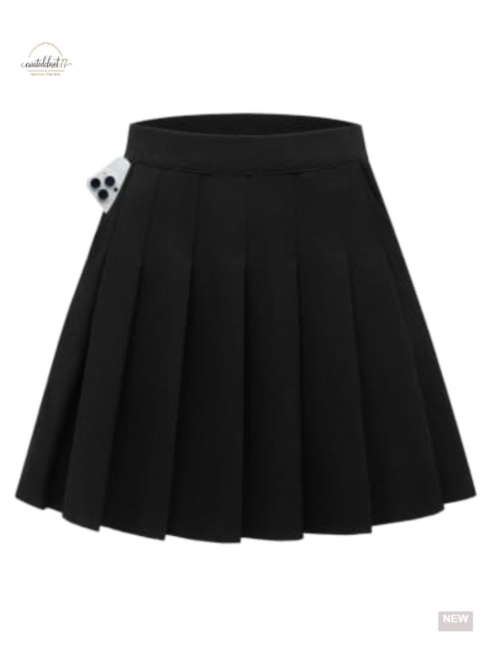 Pleated Mini Skirt High Waisted A-Line Elastic Waist Casual